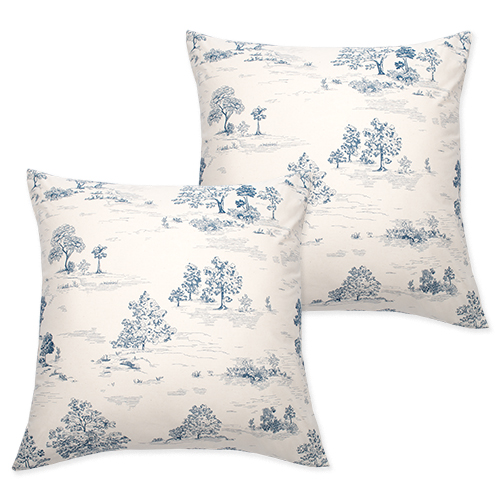 Набор наволочек "Чистый хлопок", поплин, 100% хлопок, пл. 115 гр./кв. м., "Туаль де Жуи (синий)" Набор наволочек "Чистый хлопок", поплин, 100% хлопок, пл. 115 гр./кв. м., "Туаль де Жуи (синий)"