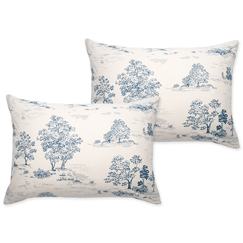 Набор наволочек "Чистый хлопок", поплин, 100% хлопок, пл. 115 гр./кв. м., "Туаль де Жуи (синий)" Набор наволочек "Чистый хлопок", поплин, 100% хлопок, пл. 115 гр./кв. м., "Туаль де Жуи (синий)"