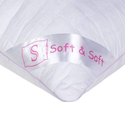 Подушка  лебяжий пух "Soft&Soft", в микрофибре с тиснением, 100% полиэстер