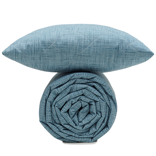 Подушка декоративная стеганая 40х40 см, поплин, "Серо-голубой текстура"