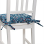 Сидушка на стул с завязками "NewYear" 40х40, рогожка, 100% хлопок "Шишки синий"