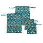 Набор мешочков для хранения "Радушная хозяйка (Традиция)"(25х35 - 2 шт., 15х20 - 2 шт.) , рогожка, 100 % хлопок, "Орнамент синий"