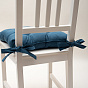 Сидушка на стул с завязками "Цвет эмоций" 40х40, саржа, "Голубая сталь"