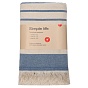 Полотенце махровое пештемаль с бахромой Simple life 70х140 см Натуральный Синий																