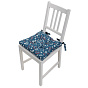 Сидушка на стул с завязками "NewYear" 40х40, рогожка, 100% хлопок "Шишки синий"