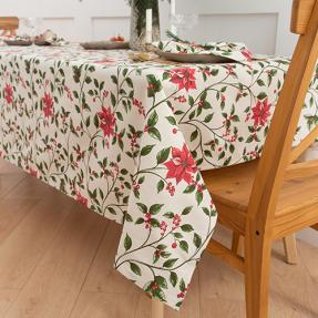 Скатерть, саржа, 100% хлопок, "Пуансеттия ВБ"