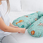 Подушка "Бумеранг" для беременных "MamaRelax" 35х155 (синтепух, чехол вн.100% хл.+ навол.100% хл.) "Сафари (мята)"